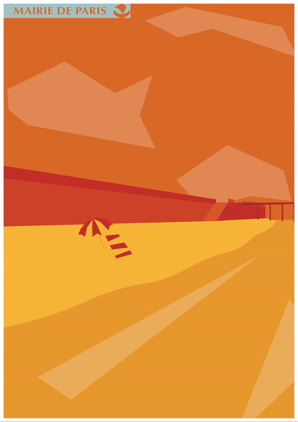 Fictive Motion Design Poster for Paris Plages 2021